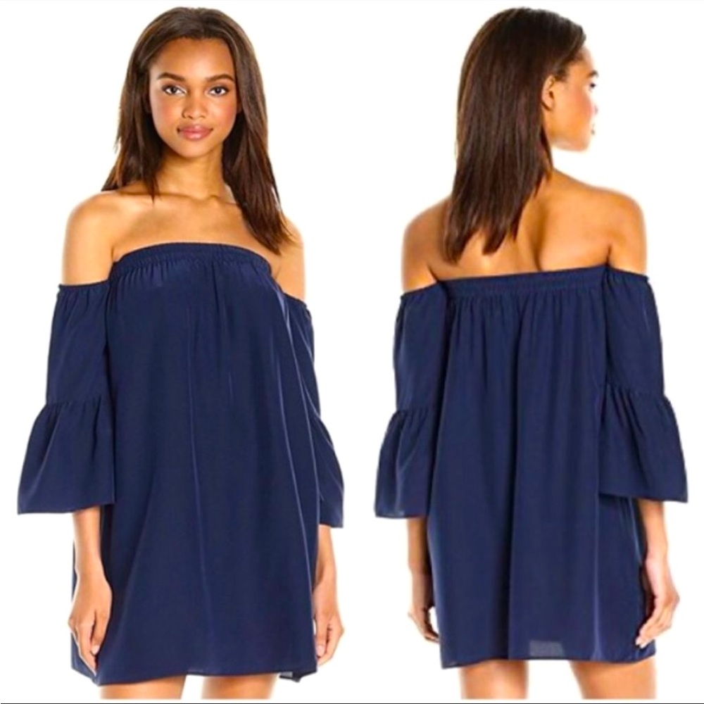 Lilly Pulitzer navy blue Sanilla silk dress size Medium